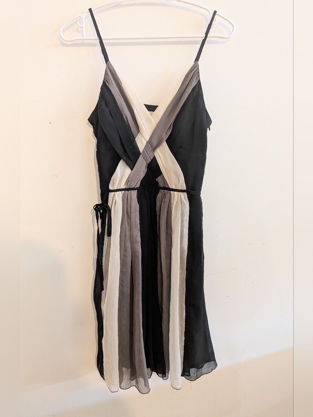 Vintage Y2K Hot Kiss Colorblock Chiffon Crossover Midi Dress